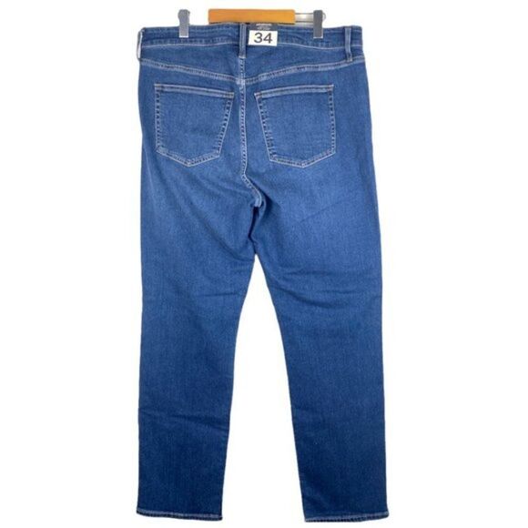 Gap Women's Classic Straight High Rise Stretch Med Indigo Wash Jeans US 34 18 RS - Picture 2 of 12